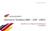 Seminario Temático ANIF CAF - CRCC · Seminario Temático ANIF – CAF - CRCC . Desafíos en la mitigación del Riesgo de Contraparte . 09 de septiembre de 2015 . 1