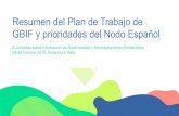 Resumen del Plan de Trabajo de GBIF y prioridades del Nodo … · 2018. 11. 27. · Resumen del Plan de Trabajo de GBIF y prioridades del Nodo Español X Jornadas s obre información