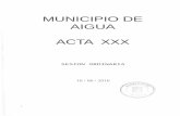 MUNICIPIO DE AIGUA ACTA XXX - maldonado.gub.uy · Aiguá 27 de junio de 2016. Señor Concejal: Circular N° 08 / 2016. Cúmpleme convocar a Usted a la sesión ordinaria que deberá
