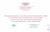Reglamento de funcionamiento del Comité de E111presa del PAS Laboral … · 2019. 5. 28. · TITULO I El Reglamento CAPITULO I Definición, ámbito de aplicación y vigencia Artículo