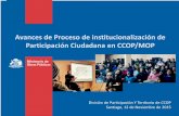 Presentación de PowerPoint - MOP...I.- Antecedentes Enero- Mayo: Levantamiento de Política de Participación CCOP y propuesta de Plan de Acción 2015-2017, a partir de: -Fuentes