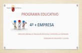 4º + EMPRESA · 2020. 3. 27. · PROGRAMA EDUCATIVO 4º + EMPRESA ... Promocionar su actividad empresarial como una opción de futuro para los jóvenes Mejorar las destrezas y la