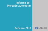 INFORME MERCADO AUTOMOTOR FEBRERO 2019 · INFORME MERCADO AUTOMOTOR – FEBRERO 2019 CIERRE DE VENTAS DEL SECTOR AUTOMOTOR AL MES DE FEBRERO 2019 Mercado de vehículos Livianos y
