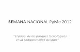 SEMANA NACIONAL PyMe 2012 - INADEM€¦ · "El papel de los parques tecnológicos en la competitividad del país" ¿CÓMO CONTRIBUYEN? ECOSISTEMA DE LA INNOVACIÓN . COMPETITIVIDAD