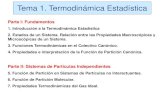 Tema 1. Termodinámica Estadística · Tema 1. Termodinámica Estadística Parte I: Fundamentos 1. Introducción a la Termodinámica Estadística 2. Estados de un Sistema. Relación