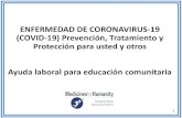 ENFERMEDAD DE CORONAVIRUS-19 (COVID-19) Prevención ... · Síntomas leves como: Fiebre, Nariz que moquea, Tos (Quédate en casa) Medicamentos para reducir el dolor / fiebre Medicina