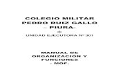 COLEGIO MILITAR PEDRO RUIZ GALLO – PIURA-El Colegio Militar “Pedro Ruiz Gallo” cumple con las funciones generales siguientes: a) Impartir Educación Secundaria Común, de conformidad
