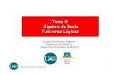 Tema 5: Álgebra de Boole Funciones Lógicas · Escuela Politécnica Superior 2 O B J E T I V O S Conocer el Álgebra de Boole, sus teoremas y las funciones lógicas Comprender su