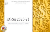 FAFSA 2020-21docs.upra.edu/asec/pdf/como_llenar_la_FAFSA_2020-21.pdfSi usted como estudiante rindió planilla, deberá colocar los ingresos. Si no rindió planilla, coloque $0. Marque