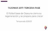 TAJONAR 2017: TERCERA FASE · fútbol base, en el método de Tajonar y en la herramienta Osasuna Planning, se presentará a los clubes convenidos del C. A. Osasuna. E) ... v Primer