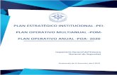 PLAN ESTRATÉGICO INSTITUCIONAL -PEI- PLAN OPERATIVO ...  · PDF file PLAN ESTRATÉGICO INSTITUCIONAL -PEI- PLAN OPERATIVO MULTIANUAL -POM- PLAN OPERATIVO ANUAL -POA- 2020 Inspectoría
