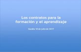 Los contratos para la formación y el aprendizajeaesafor.es/wp-content/uploads/2017/07/Contratos_Formacion.pdf · Contrato para la formación y el aprendizaje Regulación Ley 3/2012,
