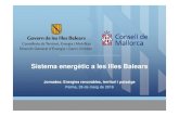Sistema energètic a les Illes Balears · 2016. 6. 13. · Renovables, territori i paisatge • Punt de partida • Mix energètic a Balears • Objectius d’energies renovables