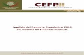 CEFP / 027 / 2017 Septiembre 15, Anأ،lisis del paquete econأ³mico en materia de Finanzas Pأ؛blicas 2