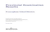 Provincial Examination Results - New Brunswick · 2018. 9. 1. · Chapter 1 ‐ Provincial Elementary School Examination Results How are the exams followed up? At the high school