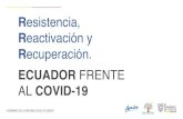 ECUADOR FRENTE AL COVID-19 - Plan V€¦ · Expectativas de crecimiento Una crisis sin precedentes Antesdel COVID-19, se preveía un crecimiento del PIB de 0.7%. Ahora, las estimaciones