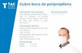 CUBRE BOCA ECONOMICO POLIPROPILENO · 2019. 10. 12. · Cubre boca de polipropileno Descripción del producto Dos capas de polipropileno (25g. y 15g.) sin pliegues, con bordes sellados,