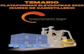 PLATAFORMAS ELEVADORAS 2020 (CURSO DE CARRETILLERO) · 2020. 1. 15. · 1 Carretillas elevadoras. Tipos y componentes Las tareas de manutención de cargas en los centros de trabajo