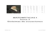 MATEMÁTICAS I tema 3 Sistemas de ecuaciones · 2019. 12. 3. · Sistemas de ecuaciones Un sistema de ecuaciones no es más que un conjunto de varias ecuaciones para las que se buscan