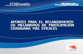 Aportes pArA el relAnzAmiento de mecAnismos de ... · mecanismos han sido incorporados en la legislación peruana. El consenso inicial de avanzar en la institucionaliza-ción de las