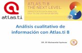 Análisis cualitativo de información con Atlas.ti 8...Atlas.ti −Componentes del Proyecto. −Herramientas: citas, códigos y memos. −Exportación e integración de Proyectos.