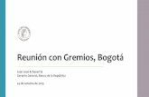 Reunión con Gremios, Bogotá · 2019. 10. 24. · Fuente: DANE. Cálculos del Banco de la República. Sin alimentos excluye alimentos y comidas fuera del hogar. Inflación anual