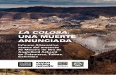 La CoLosa una Muerte anunciada...En el 2009, el gerente de AGA en Colombia previó una mina a cielo abierto en La Colosa, con una tasa de producción de mineral de 20 a 35 millones