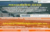 V03 PROGRAMA libro REHABEND2013cfia.or.cr/cfiamail/info_2012/agosto12/310812_arquis1.pdf · Fechas límite 15 Enero 2013 ... Del 22 al 25 de Octubre de 2013 se celebrará en Santander