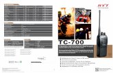 Portable TC700 ES 20150907hytera.proyectcom.com/pdf/Analogo_TC-700.pdf · Actualizable por software (opcional) Permite complementos de funciones en futuras actualizaciones. Programación