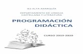 ...IES ALTA AXARQUÍA Programación de Lengua Castellana y Literatura 2019-2020 2 ÍNDICE 1. NORMATIVA