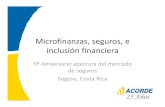 Microfinanzas, seguros, e inclusión financiera · 2020. 8. 24. · Microsoft PowerPoint - Danilo Montero, ACORDE Author: molinalm Created Date: 8/13/2013 10:15:48 AM ...