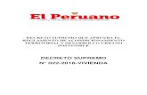 DECRETO SUPREMO N° 022-2016-VIVIENDA RATDUS...Derógase el Decreto Supremo Nº 004-2011-VIVIENDA, que aprueba el Reglamento de S GALES 607769 El Peruano / Acondicionamiento Territorial