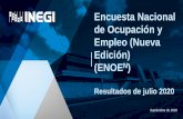 Encuesta Nacional de Ocupación y Empleo (Nueva Edición) ENOE€¦ · La Encuesta Nacional de Ocupación y Empleo (Nueva Edición) (ENOEN) en el mes de julio se levantó en la muestra