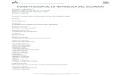 CONSTITUCION DE LA REPUBLICA DEL ECUADOR€¦ · Capítulo segundo Derechos del buen vivir - Sección primera Agua y alimentación - Sección segunda Ambiente sano - Sección tercera