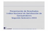 Presentación de Resultados Indice Nacional de Satisfacción de Consumidores Segundo ... · 2013. 4. 16. · Segundo Semestre 2003. 2 INDICE NACIONAL DE SATISFACCIÓN DE CONSUMIDORES