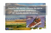 Desafío del sector vacuno de carne ante la PAC post-2013 ... · Judith Bermúdez Morte Desafío del sector vacuno de carne ante la PAC post-2013. El debate desde Bruselas Dr Manuel