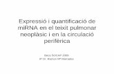 Expressió i quantificació de miRNA en el teixit pulmonar neoplàsic i en la ... · 2013. 4. 29. · • La seva desregulació s'associa a carcinogènesis al pulmó i al esòfag.