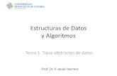 Estructuras de Datos y AlgoritmosEDA].pdf · Tema 1. Tipos abstractos de datos ‐Curso 2014/15 1. Tipos Abstractos de Datos • Un tipo abstracto de datos (TAD) es un conjunto de