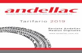 Tarifario 2019 - Andellac · Tarifario 2019 Revista Andellac Medios Digitales. AndellacOficial Andellac 55 3044 2072 Somos una organización de servicio que representa a la industria