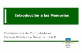 Introducción a las Memorias...2 Índice de la Unidad 5 U5. Componentes de memorización U5.1. Dispositivos de almacenamiento. U5.2. Memorias de acceso aleatorio (RAM) U5.2.1. Estructura