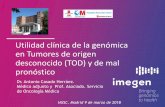 Utilidad clínica de la genómica en Tumores de origen ...€¦ · Epidemiología de los COD (1) •1/3 de los tumores se presentan con metástasis •Entre un 2 y 10% no se puede