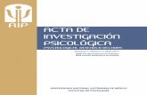 Acta de Investigación Psicológica / Psychological Research ... · Acta de Investigación Psicológica, Año 1, Vol. 1, No. 1, enero-abril, 2011, es una publicación cuatrimestral