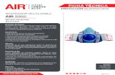 PROTECCIÓN - Airsafety · 2019. 4. 18. · d FICHA TÉCNICA PROTECCIÓN RESPIRATORIA RESPIRADOR REUTILIZABLE MEDIO ROSTRO SILICONA AIR S950 Descripción Del Producto Respirador de