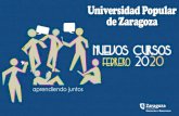Universidad Popular de Zaragoza · Nº máximo cursos: Puede inscribirse en un máximo de 4 cursos y de ellos, sólo 1 de TIC (Tecnologías de la Información y de la Comunicación).