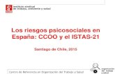 Los riesgos psicosociales en España: CCOO y el ISTAS-21 · 2016. 12. 10. · España: CCOO y el ISTAS-21 ... 2006) define la visión del modelo de ISTAS: Actuando tanto en el ámbito
