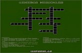 GENEROS MUSICALES · GENEROS MUSICALES Horizontal 3. Genero musical popularizado por Elvis Presley. 4. Genero de musica de salon donde Carlos gardel es el mayor exponente en Argentina.