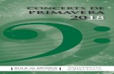 CONCERTS DE PRIMAVERA 2018 · 2018. 3. 14. · CONCERT Dimarts 10. 19:30 h INTÈRPRETS: Milen Petrov, guitarra Jordi Villanueva Castillo, violoncel AUTORS: I. Albéniz, F. Granados,