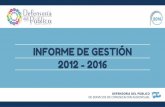 INFORME DE GESTIÓN 2012 - 2016 - Defensoría del Público · Presupuesto ejecutado Acumulado 2013-2016 / Vigente al 30/10/16 Acumulado 2013-2016 / Devengado al 30/10/16 RECAUDACIÓN