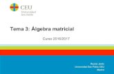 Tema 3: Álgebra matricial - Academia Cartagena99 3 .pdfInversa de una matriz. Definición: Inversa de una matriz. Una matriz # ∈ ℳ) ( ) es . invertible (o . no-singular) si existe
