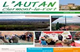 L’AUTAN - Accueil - CLERMONT-LE-FORT · 2020. 9. 14. · L’AUTAN Clermont-le-Fort Bulletin municipal N°136 Mars 2018 Vue sur le Ramier, l’Ariège et les Pyrénées depuis le